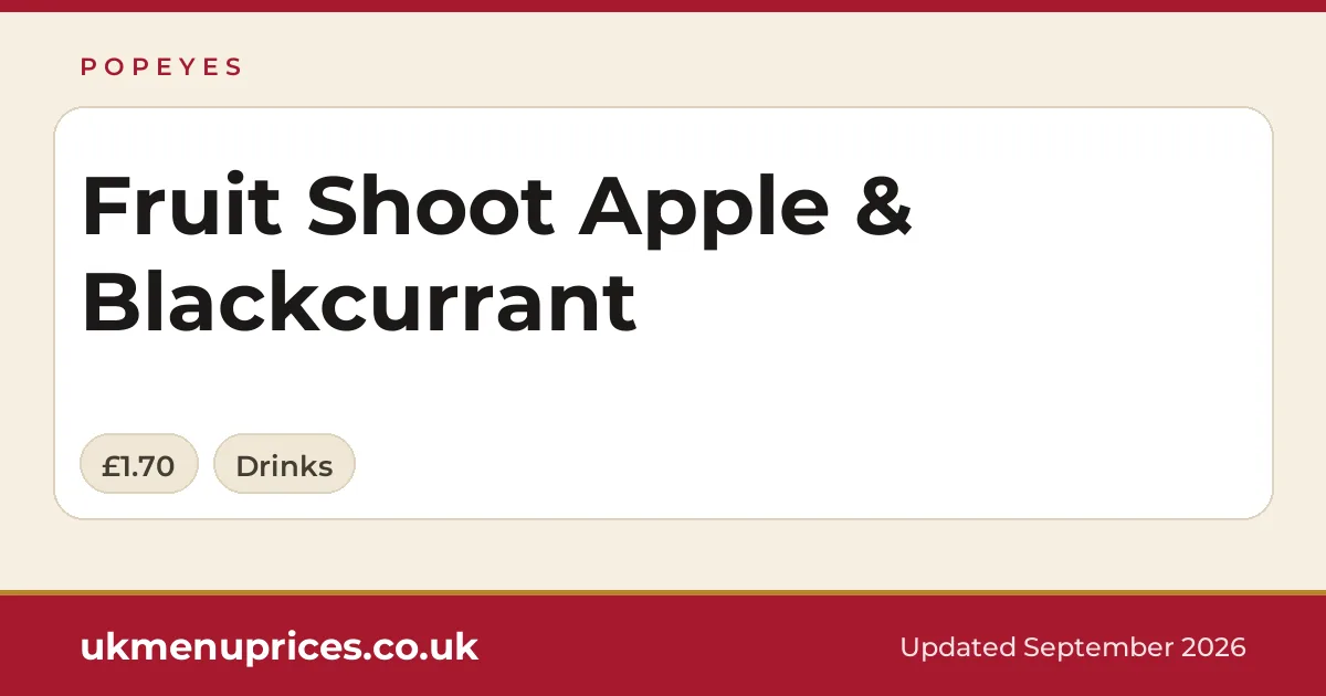Popeyes Fruit Shoot Apple & Blackcurrant