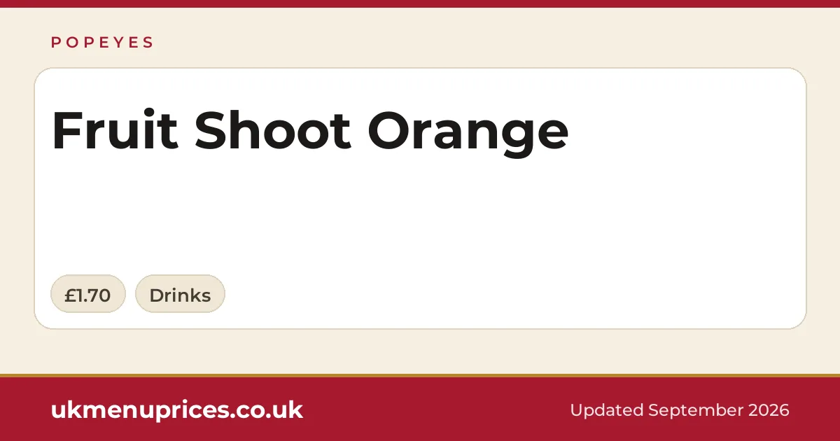 Popeyes Fruit Shoot Orange