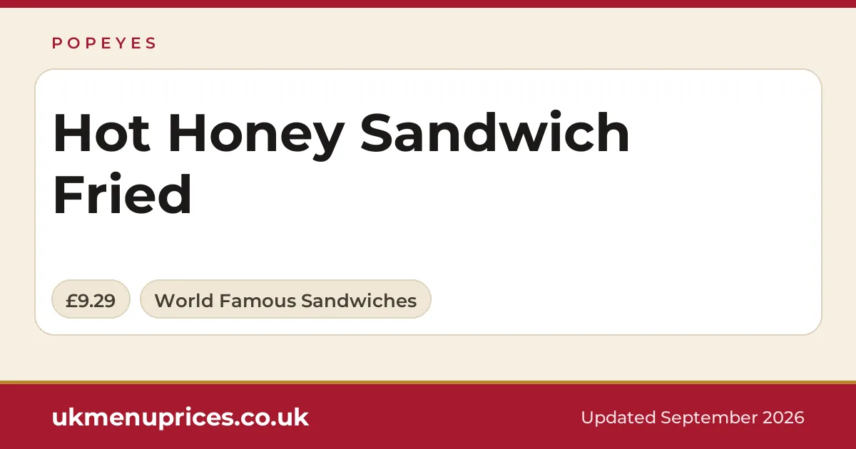 Popeyes Hot Honey Sandwich Fried