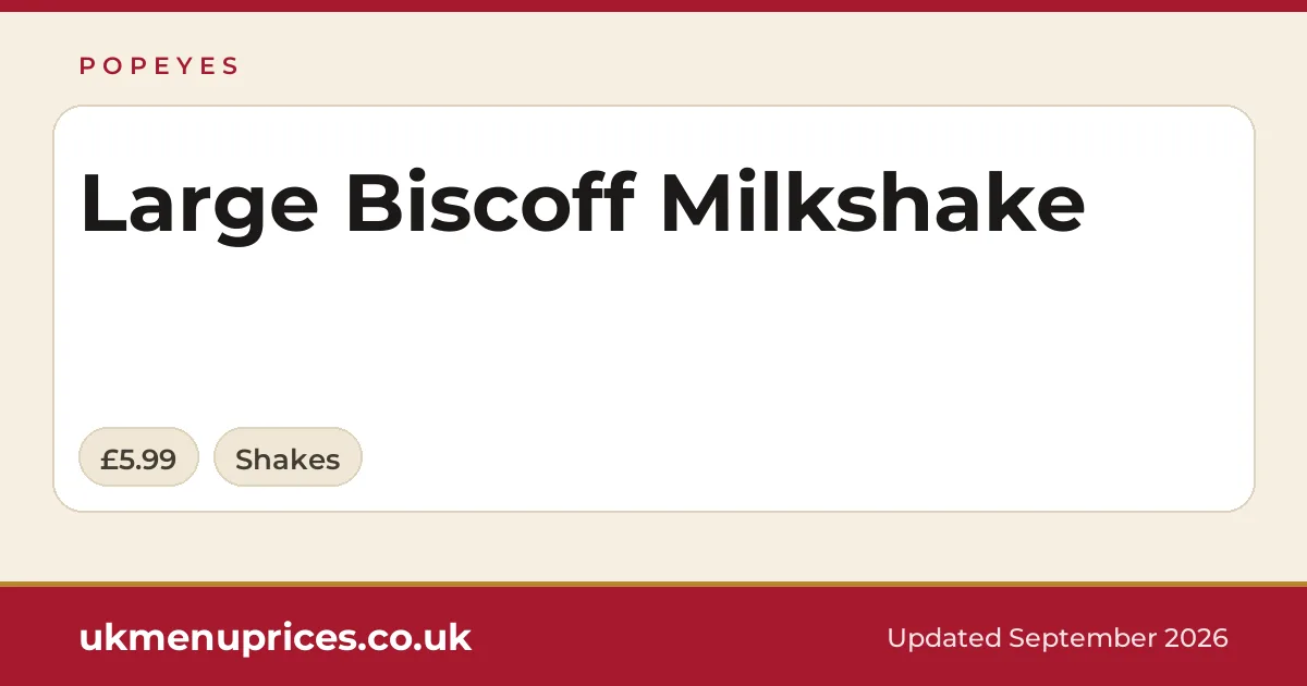Popeyes Large Biscoff Milkshake