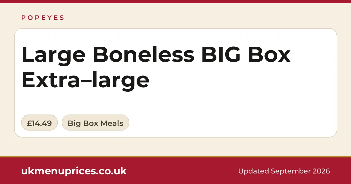 Popeyes Large Boneless BIG Box Extra–large