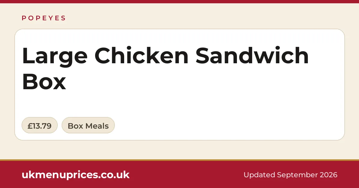 Popeyes Large Chicken Sandwich Box