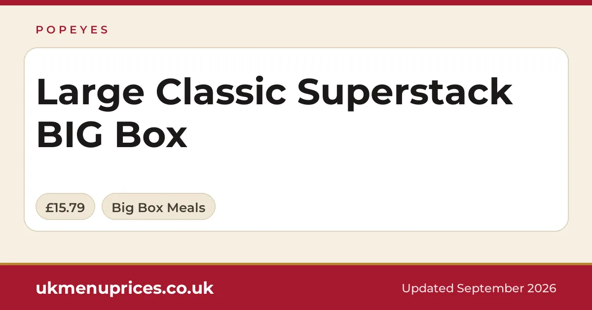 Popeyes Large Classic Superstack BIG Box