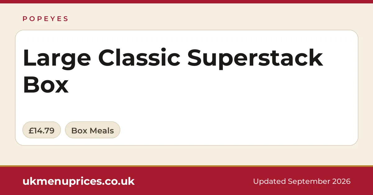 Popeyes Large Classic Superstack Box