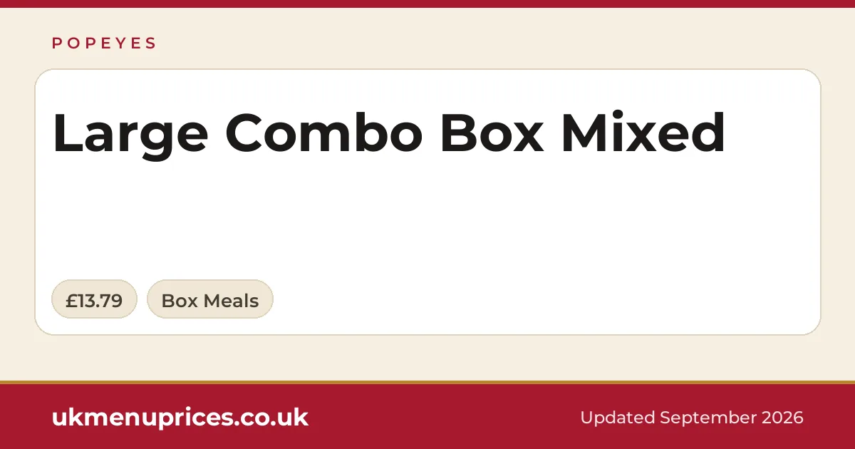 Popeyes Large Combo Box Mixed
