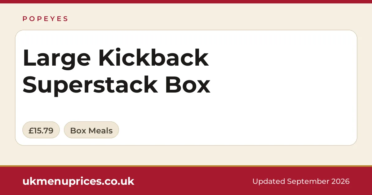 Popeyes Large Kickback Superstack Box