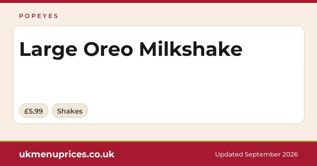 Popeyes Large Oreo Milkshake