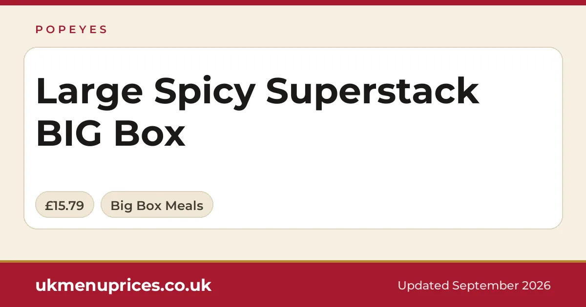 Popeyes Large Spicy Superstack BIG Box
