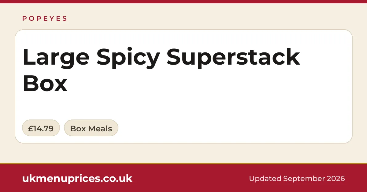 Popeyes Large Spicy Superstack Box