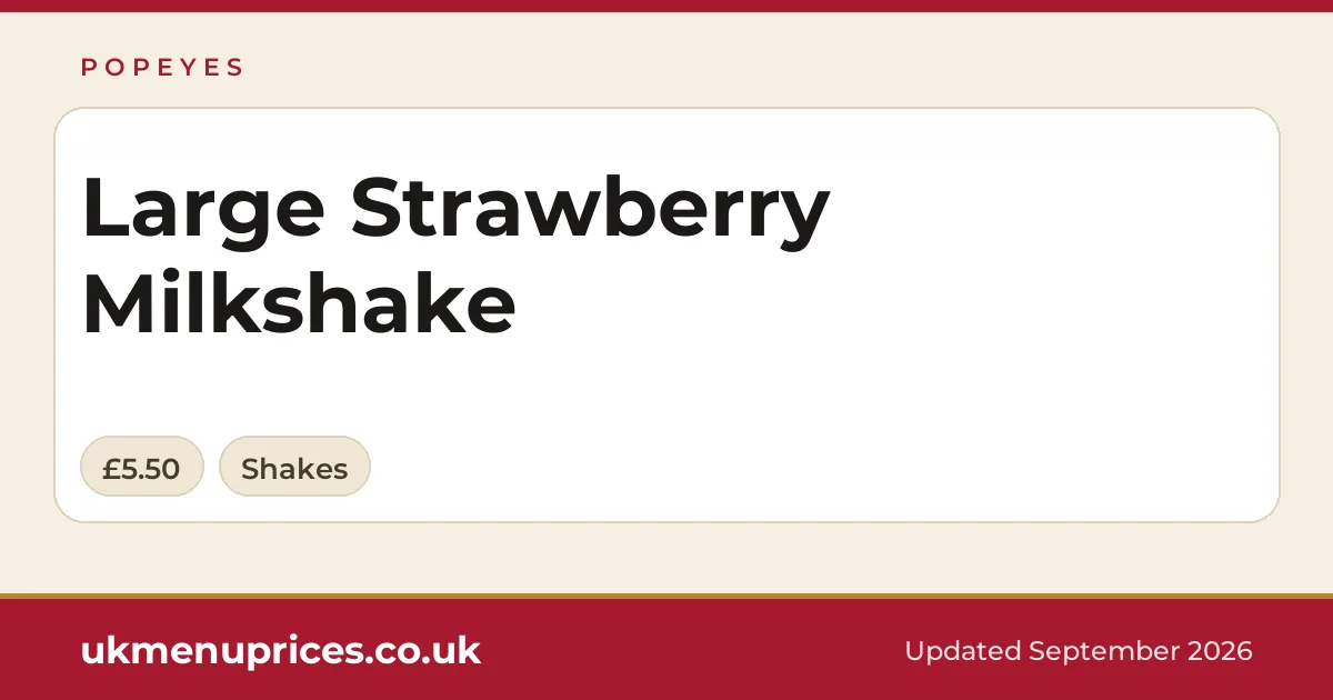Popeyes Large Strawberry Milkshake