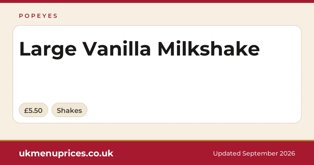 Popeyes Large Vanilla Milkshake