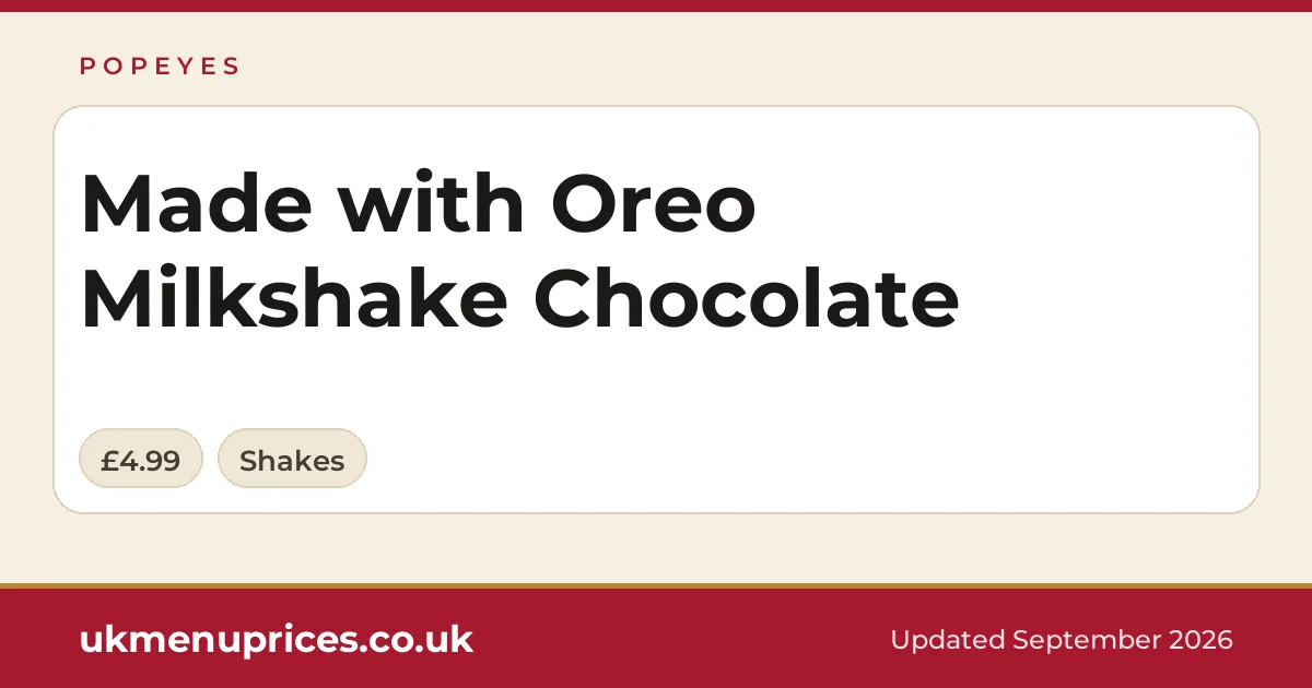 Popeyes Made with Oreo Milkshake Chocolate