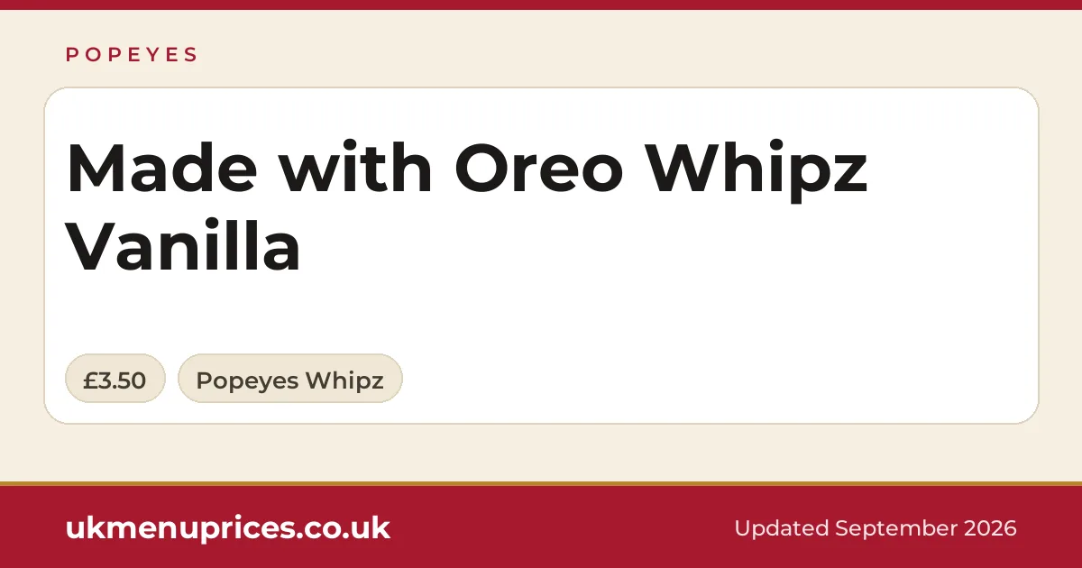Popeyes Made with Oreo Whipz Vanilla
