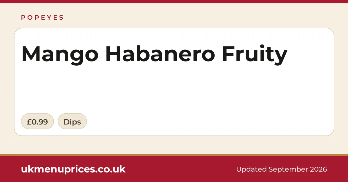 Popeyes Mango Habanero Fruity