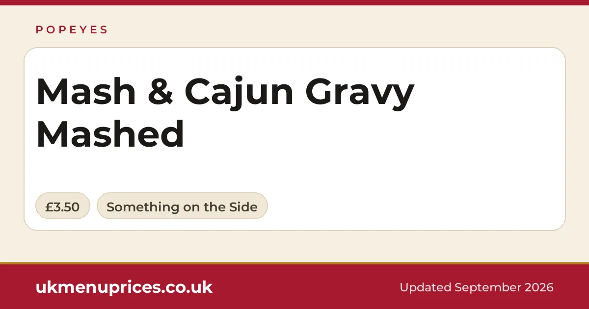 Popeyes Mash & Cajun Gravy Mashed