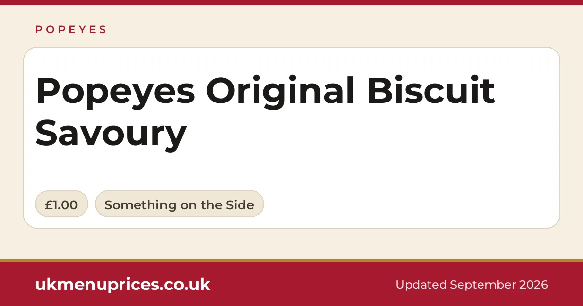 Popeyes Popeyes Original Biscuit Savoury