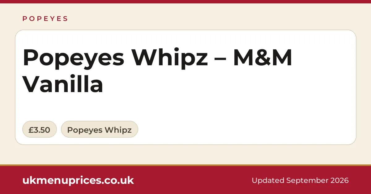Popeyes Popeyes Whipz – M&M Vanilla