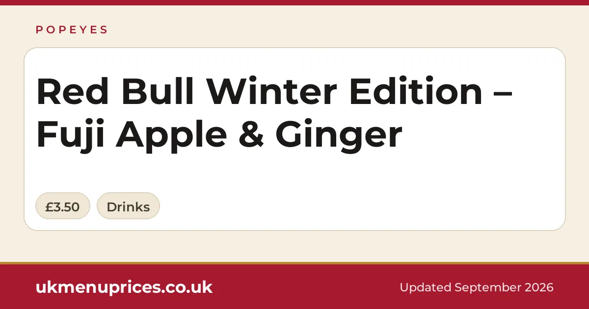 Popeyes Red Bull Winter Edition – Fuji Apple & Ginger