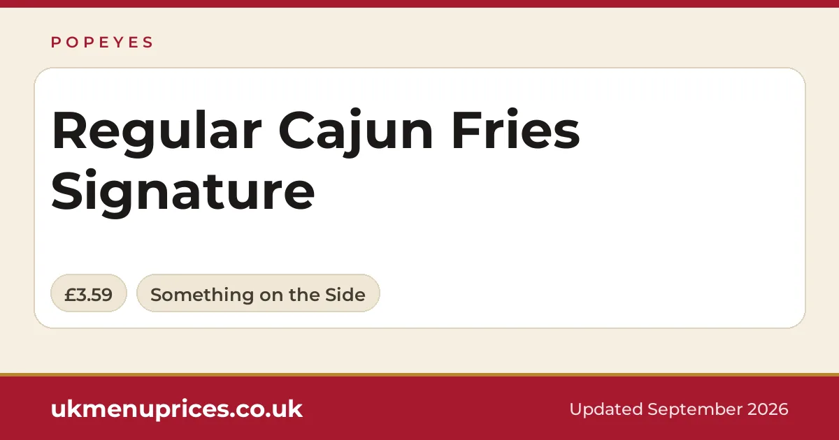 Popeyes Regular Cajun Fries Signature