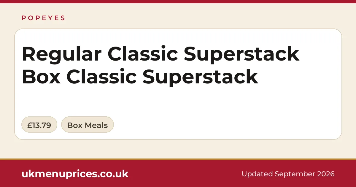 Popeyes Regular Classic Superstack Box Classic Superstack