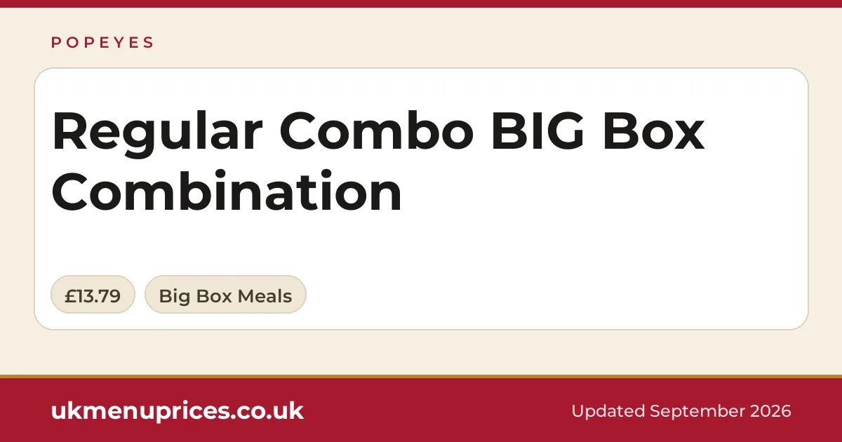 Popeyes Regular Combo BIG Box Combination