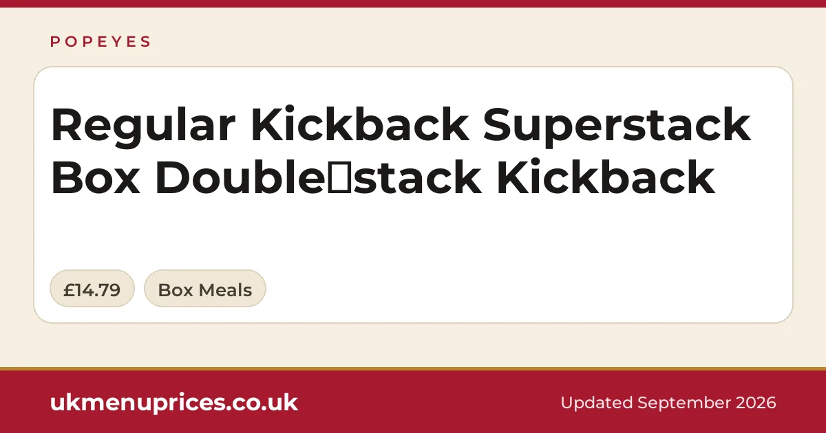Popeyes Regular Kickback Superstack Box Double‑stack Kickback