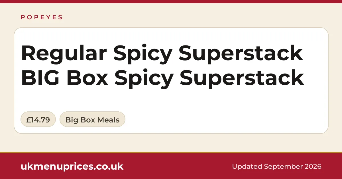 Popeyes Regular Spicy Superstack BIG Box Spicy Superstack