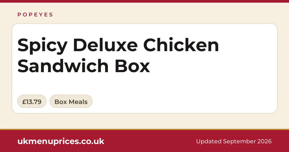 Popeyes Spicy Deluxe Chicken Sandwich Box
