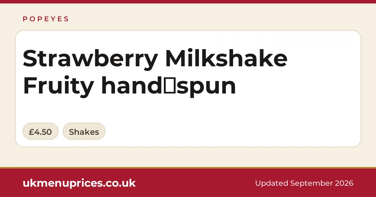 Popeyes Strawberry Milkshake Fruity hand‑spun