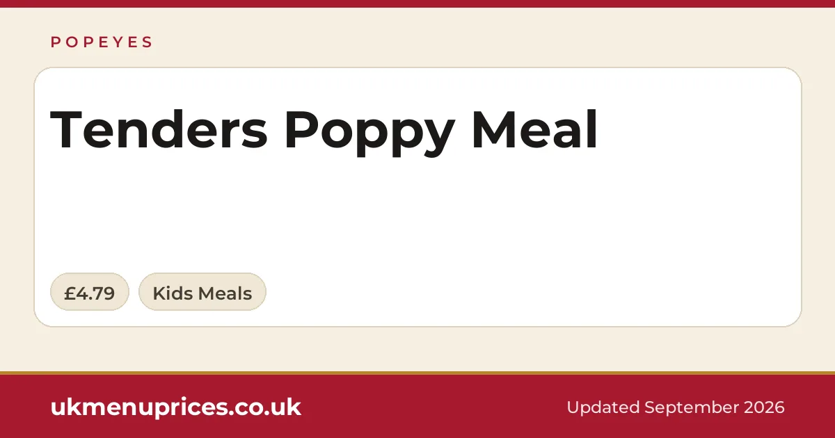 Popeyes Tenders Poppy Meal