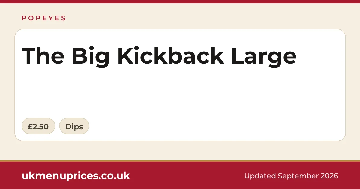 Popeyes The Big Kickback Large