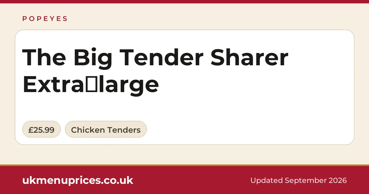 Popeyes The Big Tender Sharer Extra‑large