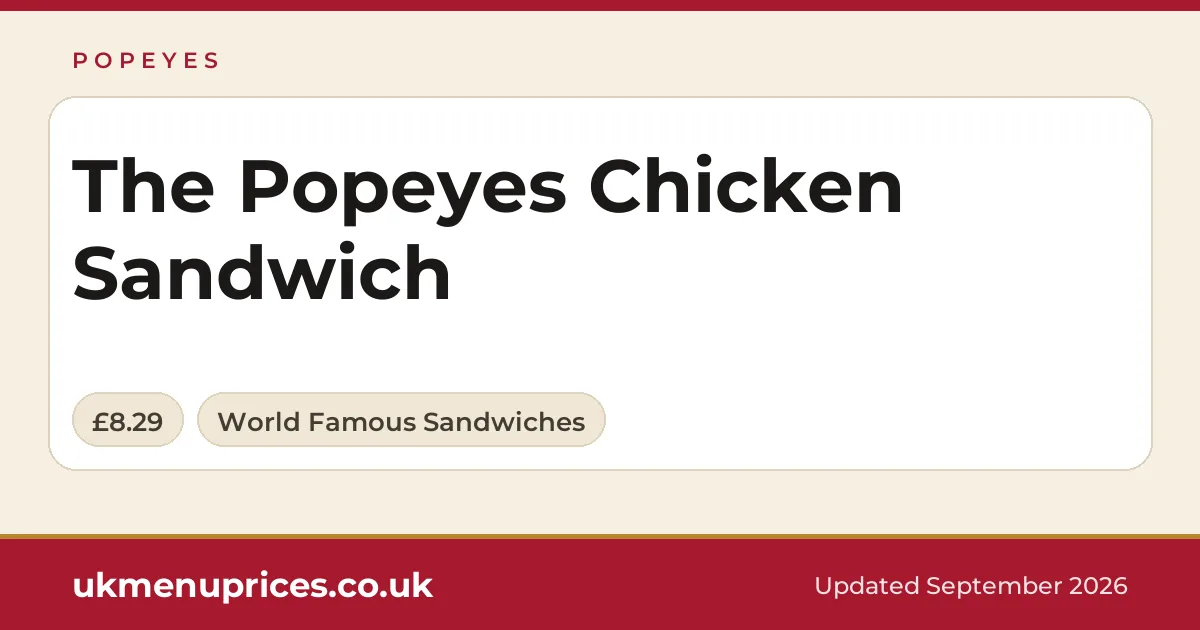 Popeyes The Popeyes Chicken Sandwich