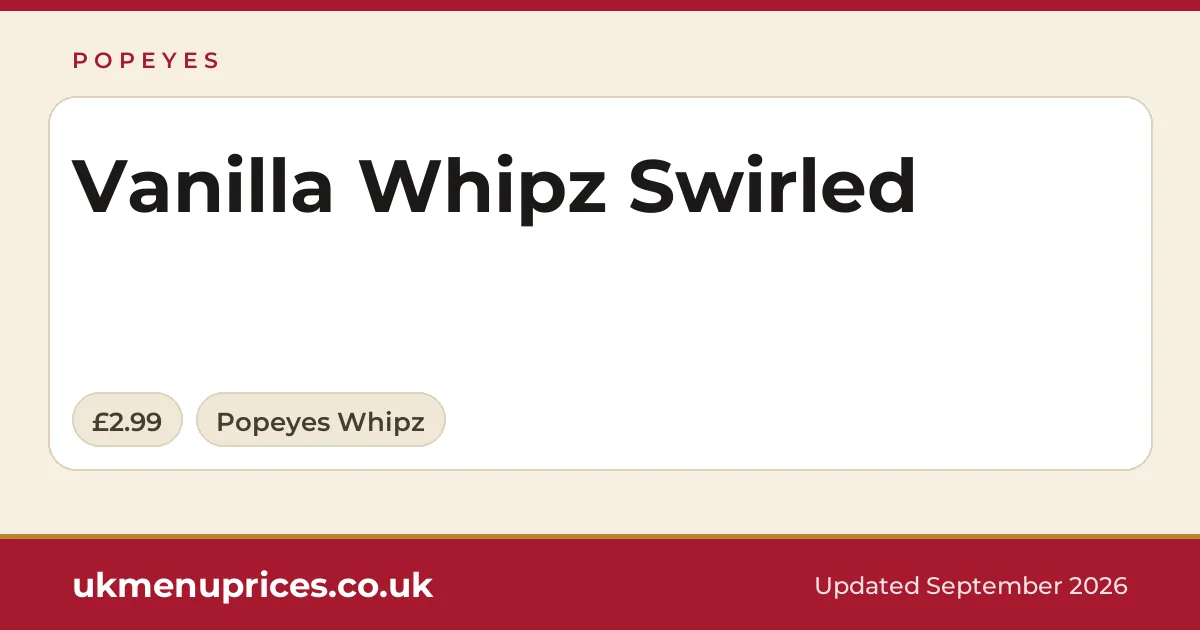Popeyes Vanilla Whipz Swirled