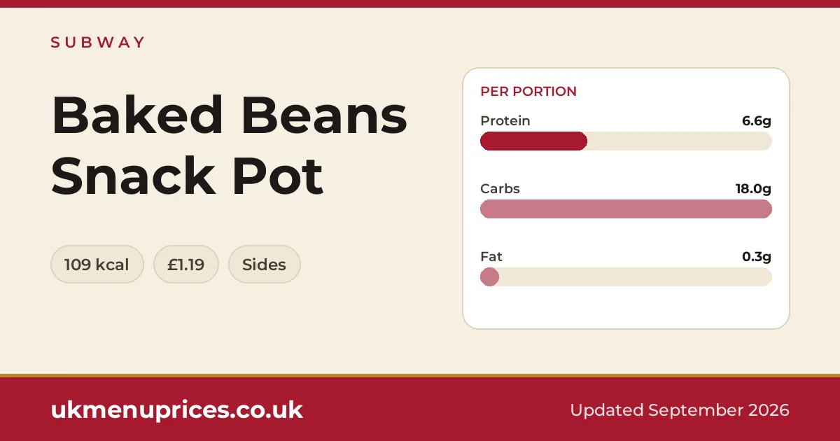 Subway Baked Beans Snack Pot