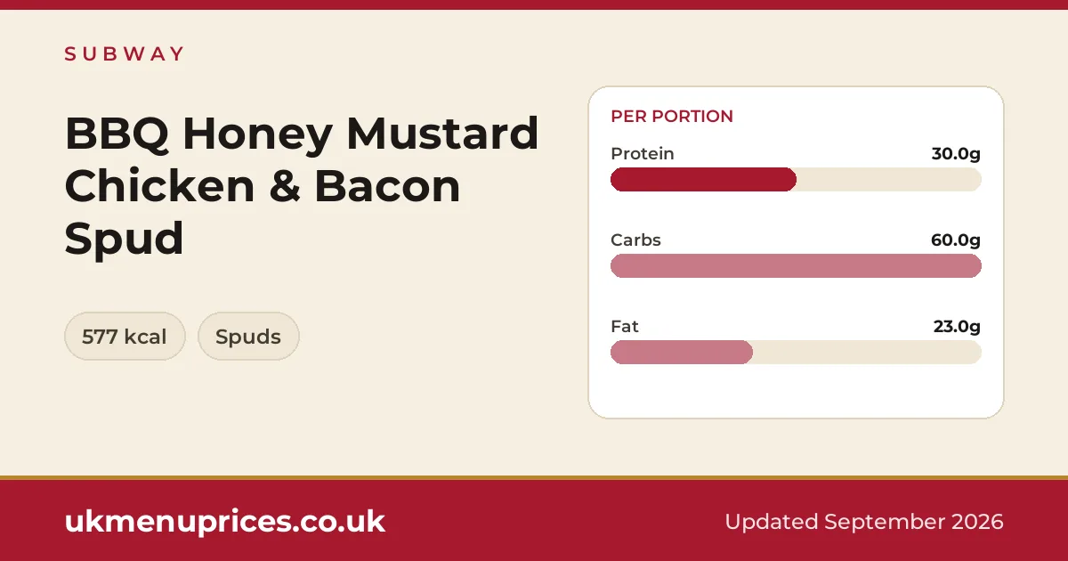 Subway BBQ Honey Mustard Chicken & Bacon Spud