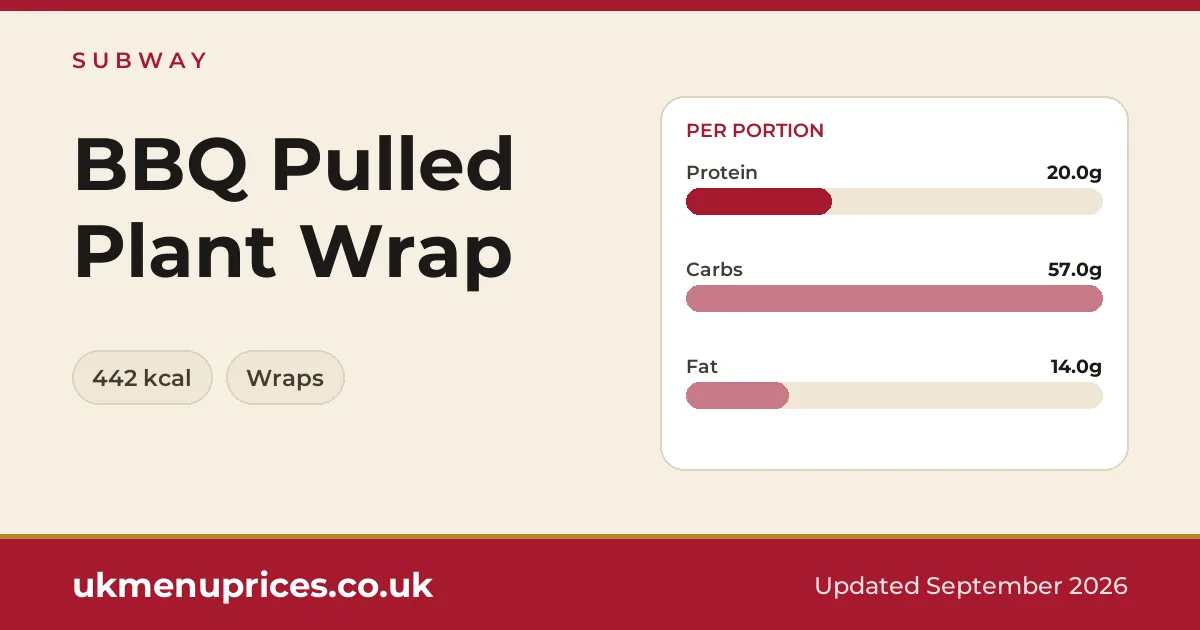 Subway BBQ Pulled Plant Wrap
