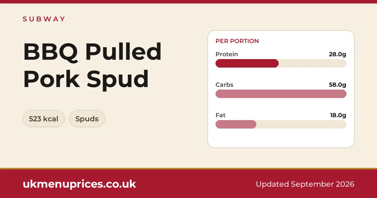 Subway BBQ Pulled Pork Spud