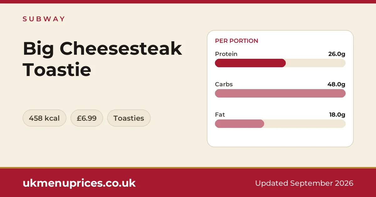 Subway Big Cheesesteak Toastie