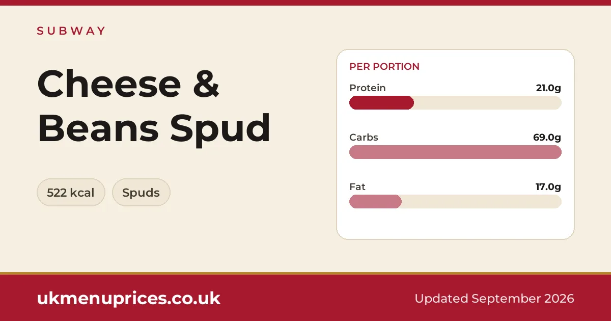 Subway Cheese & Beans Spud