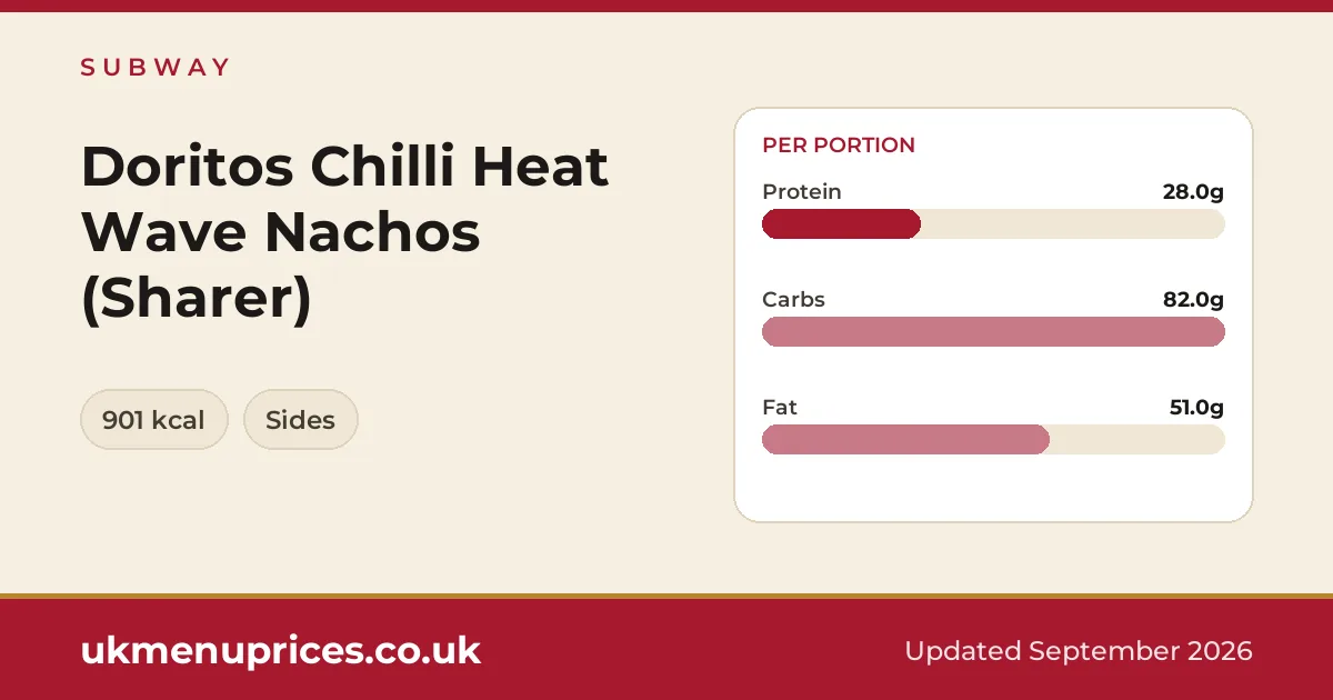 Subway Doritos Chilli Heat Wave Nachos (Sharer)