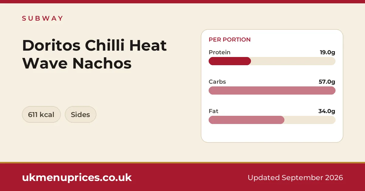 Subway Doritos Chilli Heat Wave Nachos