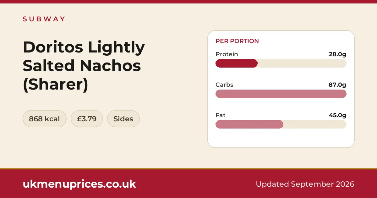 Subway Doritos Lightly Salted Nachos (Sharer)