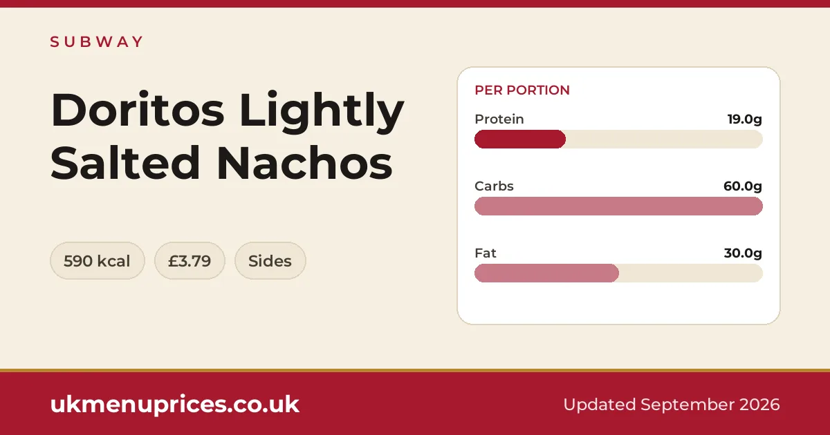 Subway Doritos Lightly Salted Nachos