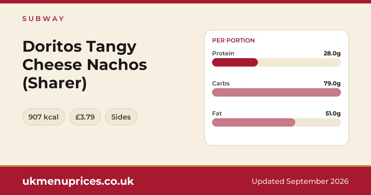 Subway Doritos Tangy Cheese Nachos (Sharer)