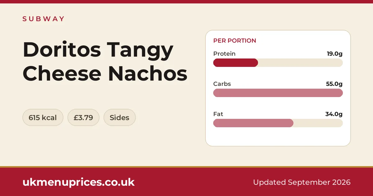 Subway Doritos Tangy Cheese Nachos