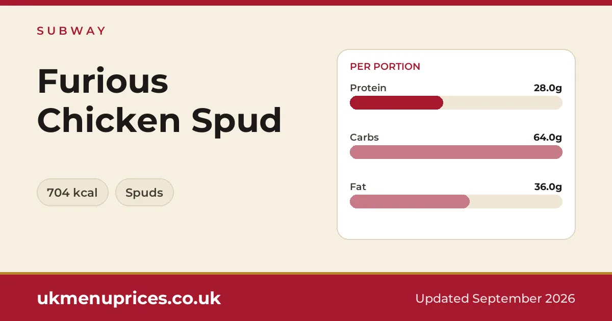 Subway Furious Chicken Spud
