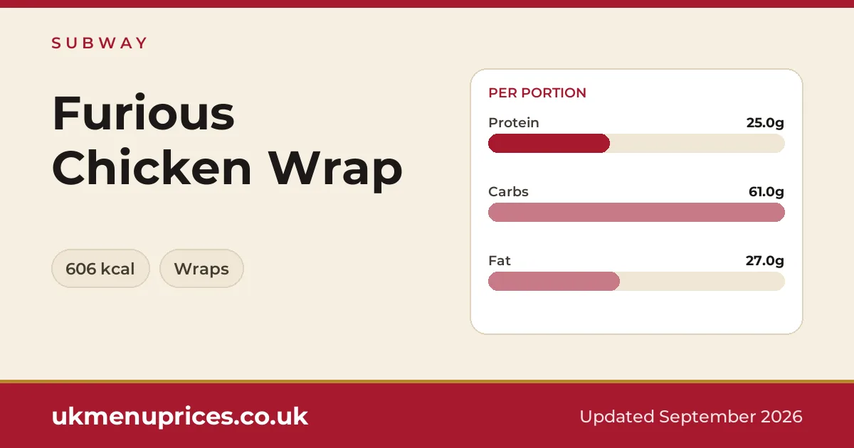 Subway Furious Chicken Wrap