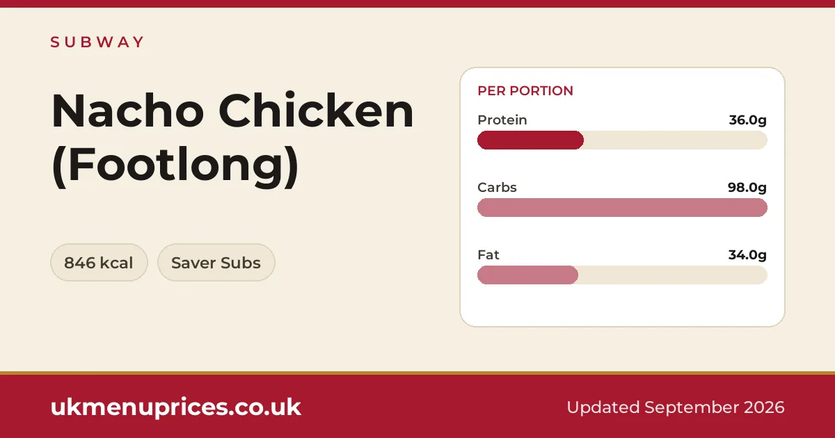 Subway Nacho Chicken (Footlong)