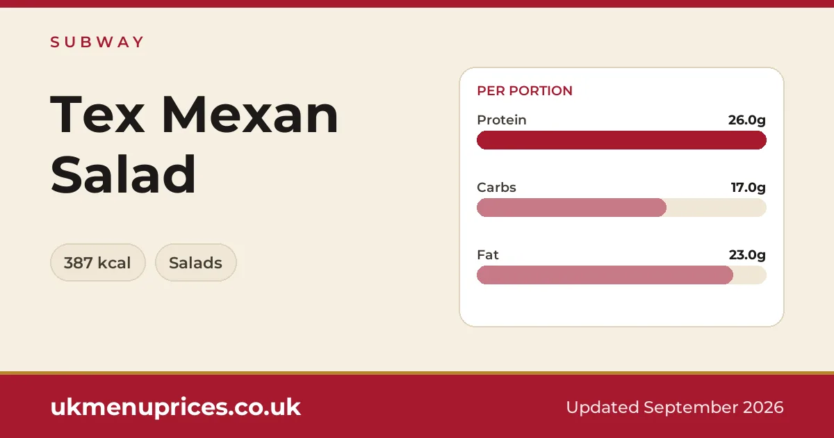 Subway Tex Mexan Salad